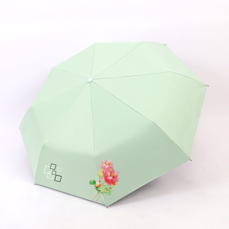 Women’s Folding Umbrella with Elegant Floral Design Kalsten