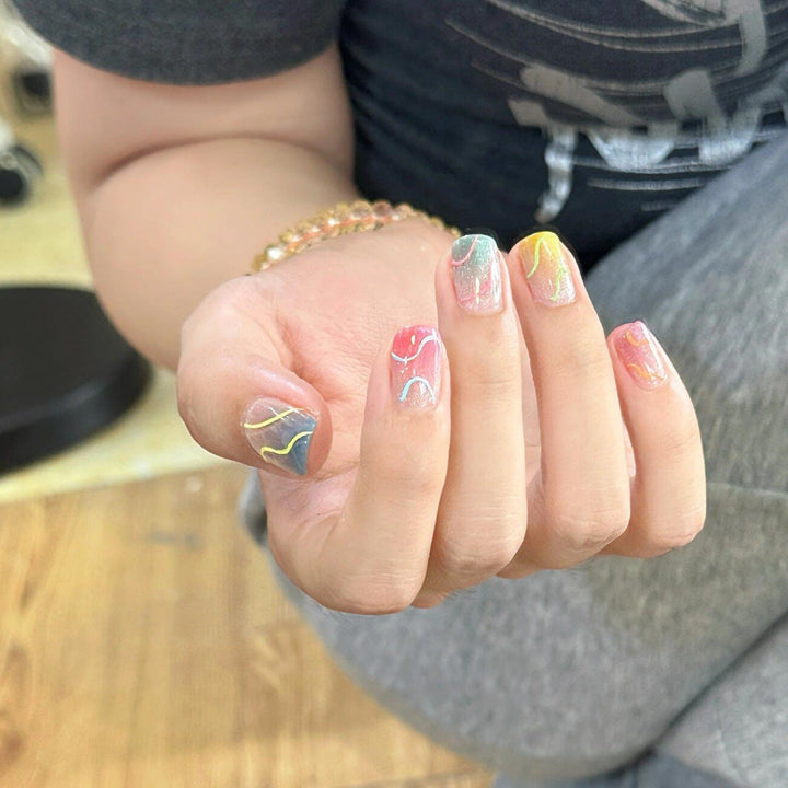 Artificial nails with colorful design Kalsten