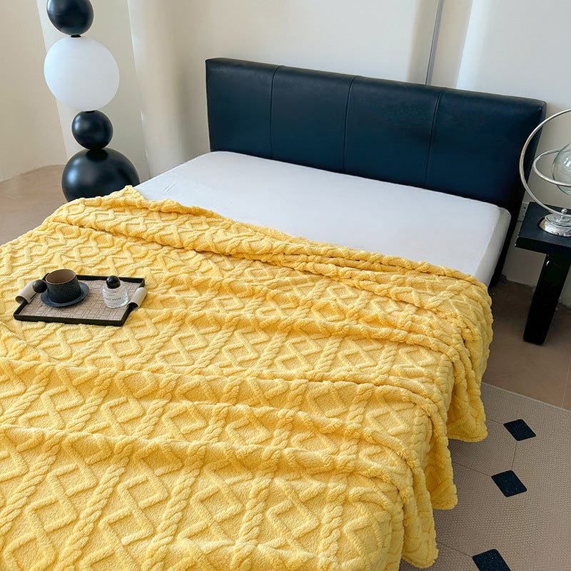 Women Plush Bedspread with Textured Design Kalsten