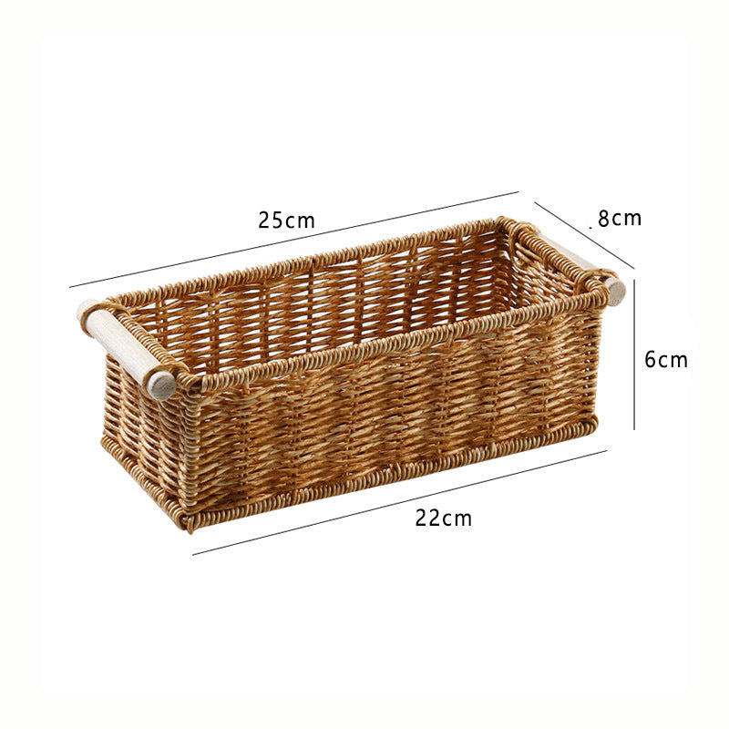Unisex Rectangular Basket made of woven natural material Kalsten