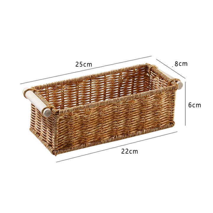 Unisex Rectangular Basket made of woven natural material Kalsten