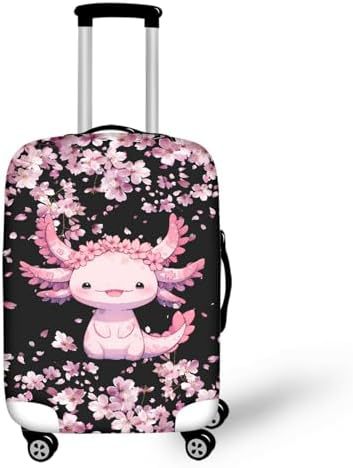 Unisex nano elastic suitcase cover with horse and sunflower motif, stretchable stretch protection for hard shell trolley with zipper Kalsten