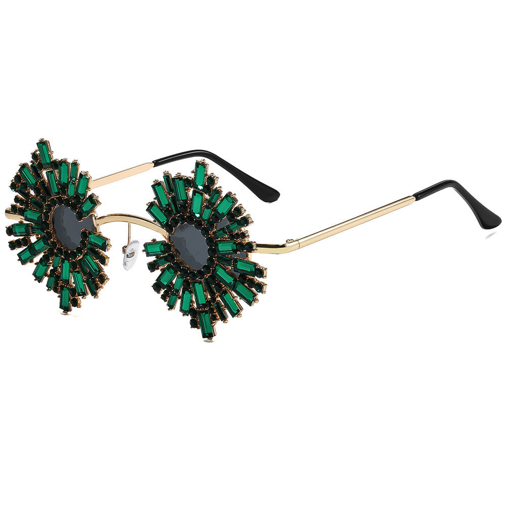 Ladies extravagant designer sunglasses with colorful crystal decoration Kalsten