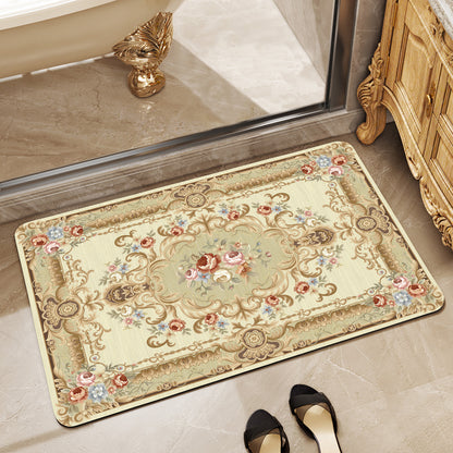 Elegant Floral Pattern Bath Mat Acalora