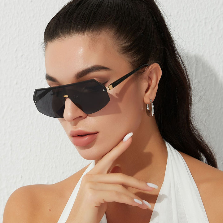 Women futuristic oversized sunglasses with innovative frame Kalsten