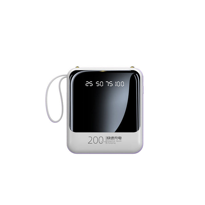 Portable power bank with LED status indicator and integrated cable system Kalsten
