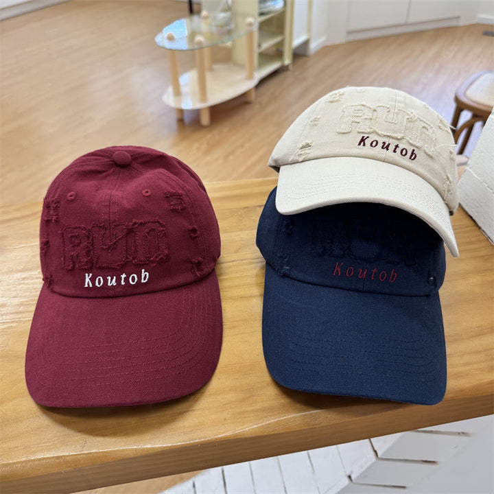 Men's Distressed Embroidered Baseball Cap Kalsten