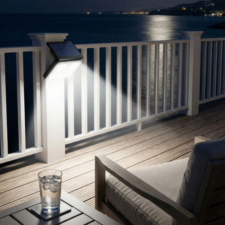 High-Output Solar Motion-Sensor LED Security Wall Light With Adjustable Solar Panel And Wide-Angle Floodbeam Kalsten