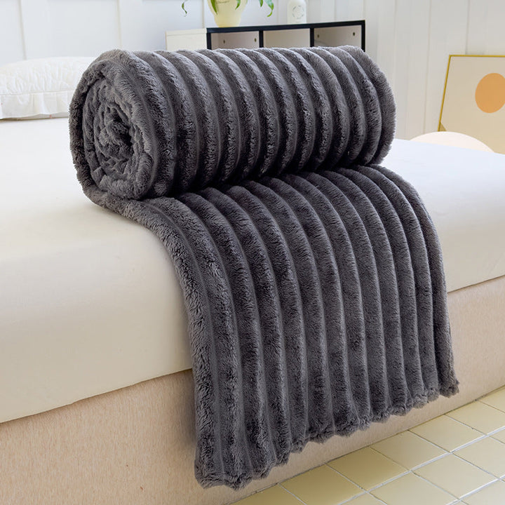 Women High-pile Cozy Blanket with Wave Pattern Kalsten