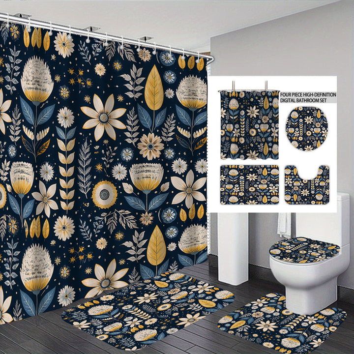 Digital Floral Theme Bathroom Décor Set Kalsten