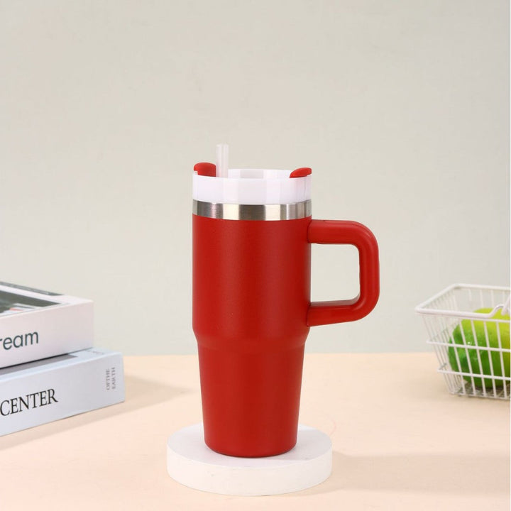 Unisex noble insulated cup with practical straw Kalsten