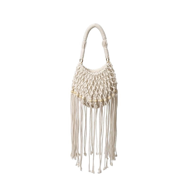 Hand-knotted shoulder bag with tassels Kalsten