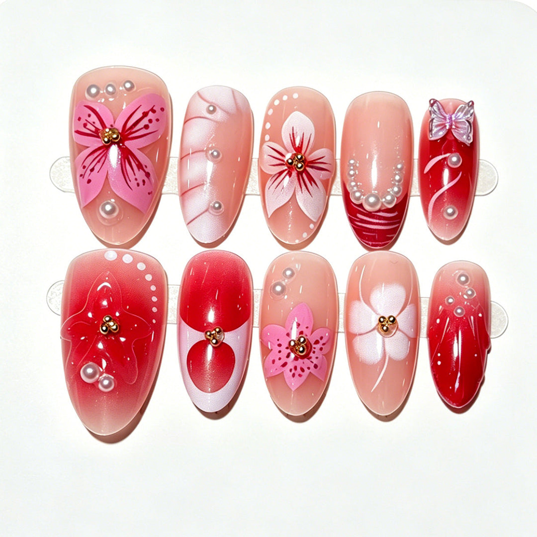 Floral Decorative Press-On Nail Art Kit Kalsten