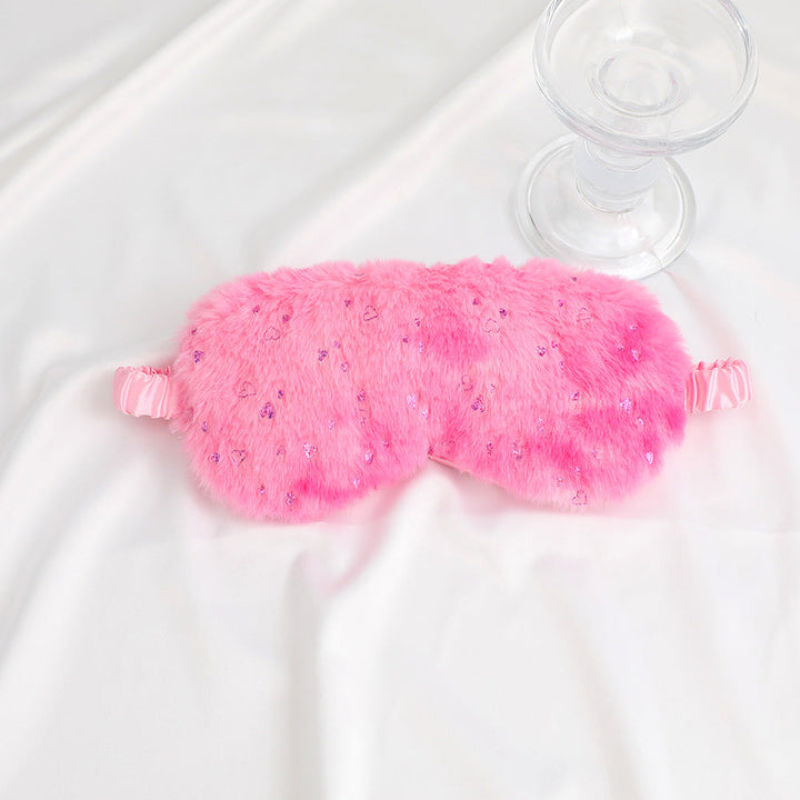Unisex soft eye mask made of faux fur with festive motif embossing Kalsten