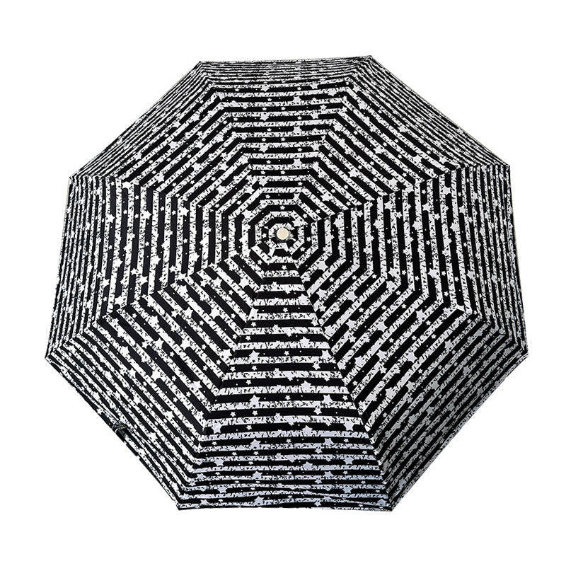 Women Foldable Umbrella with Stylish Stripe Pattern Kalsten