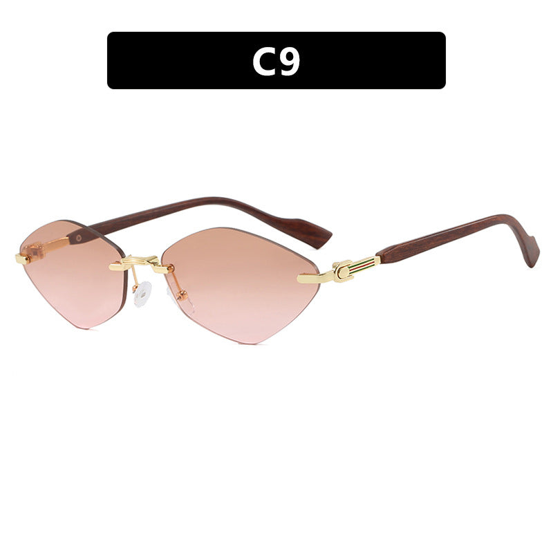 Women's geometric sunglasses with luxurious wooden arms and polarized lenses Kalsten