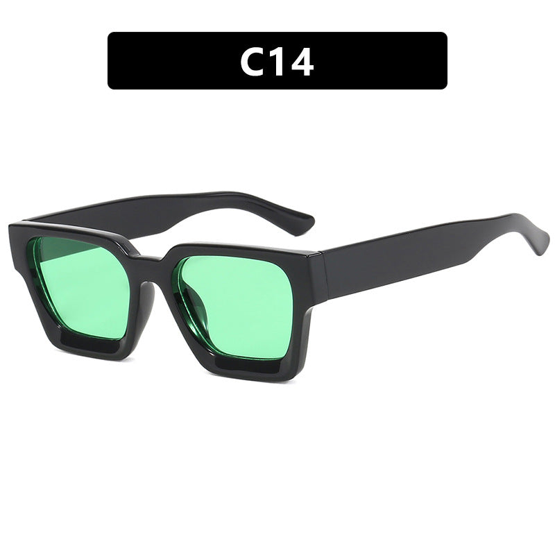 Ladies fashionable square sunglasses with sturdy frame and yellow lenses Kalsten