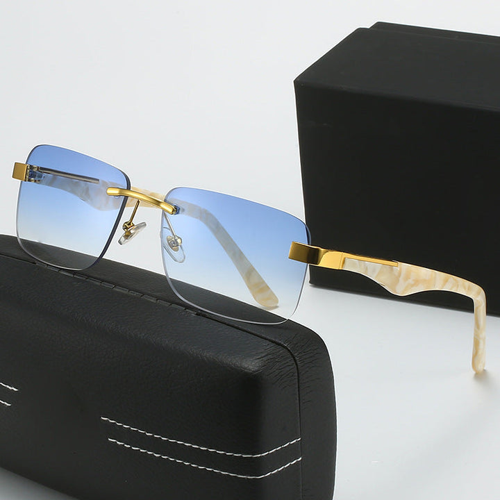 Women’s fashionable half-frame glasses with elegant metal and plastic mix Kalsten