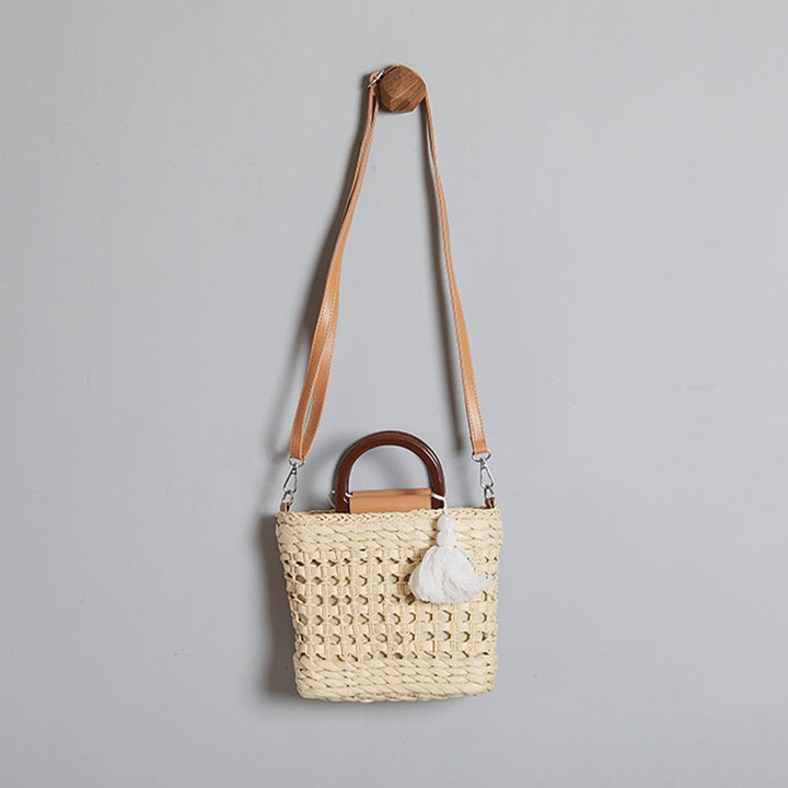 Handbag with Removable Shoulder Strap and Faux Leather Elements Kalsten