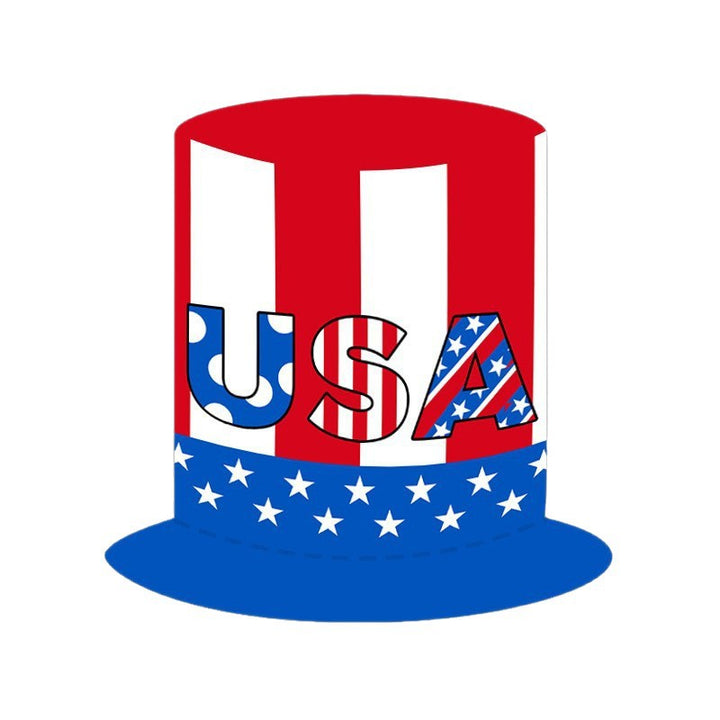 Independence Day oversized novelty top hat with flexible foam core and adjustable elastic chin strap Kalsten
