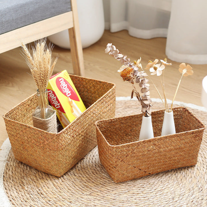 Rectangular Handwoven Storage Basket Kalsten