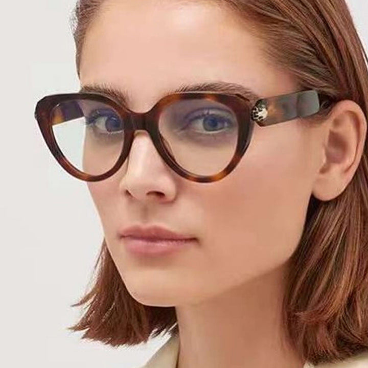 Ladies Cat-Eye Sunglasses with Golden Accents and Protective UV Filter Kalsten
