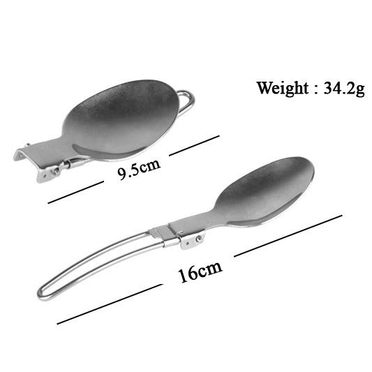 Foldable Stainless Steel Camping Cutlery Set with Locking Hinge and Carry Pouch Kalsten