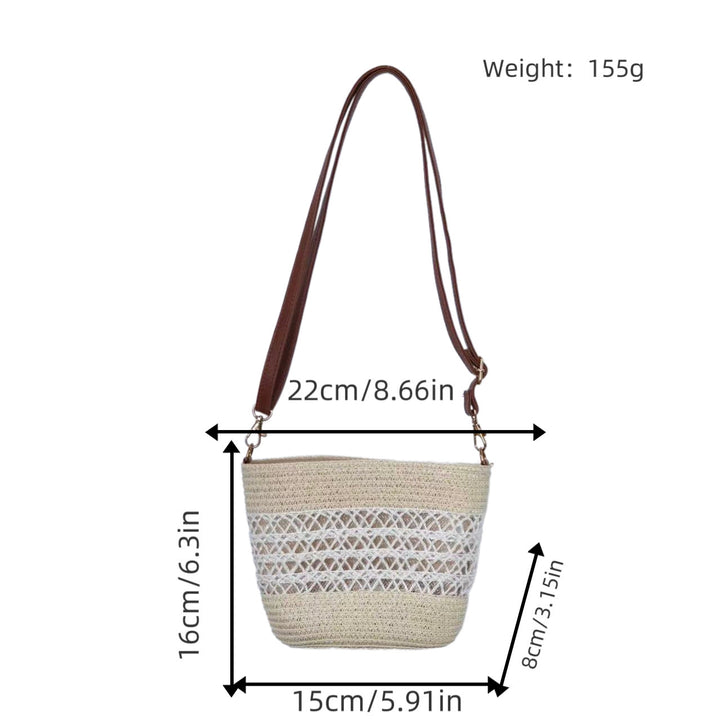 Shoulder bag with refined crochet and leather accents Kalsten
