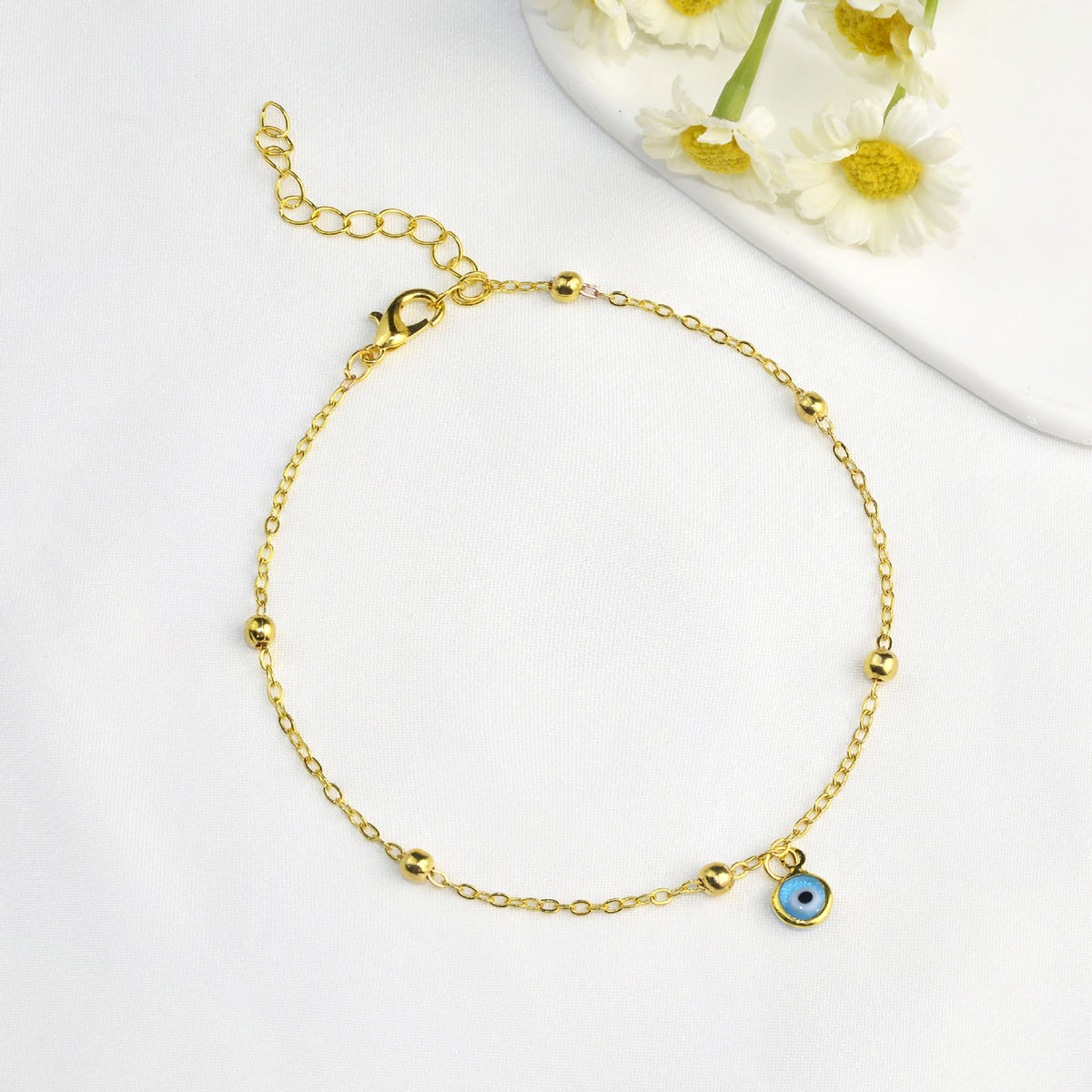 Delicate Evil Eye Anklet Acalora