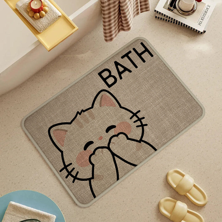 Cute Panda-Themed Bathroom Mat