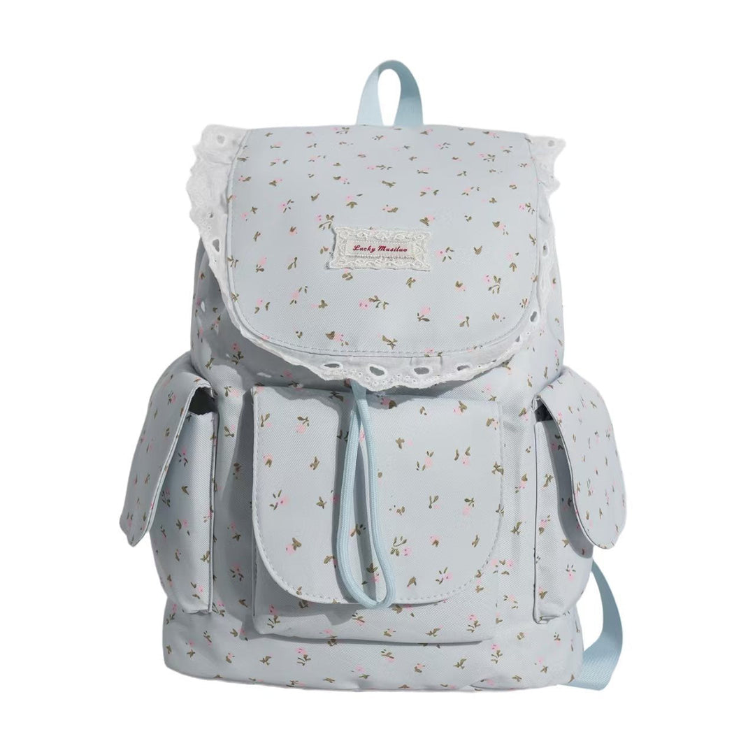 Floral Print Ruffled Backpack Kalsten