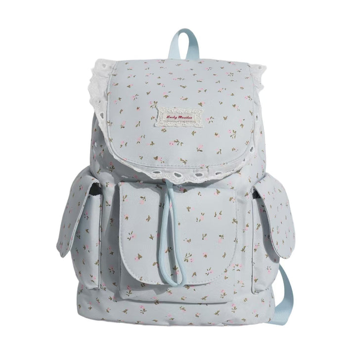 Floral Print Ruffled Backpack Kalsten