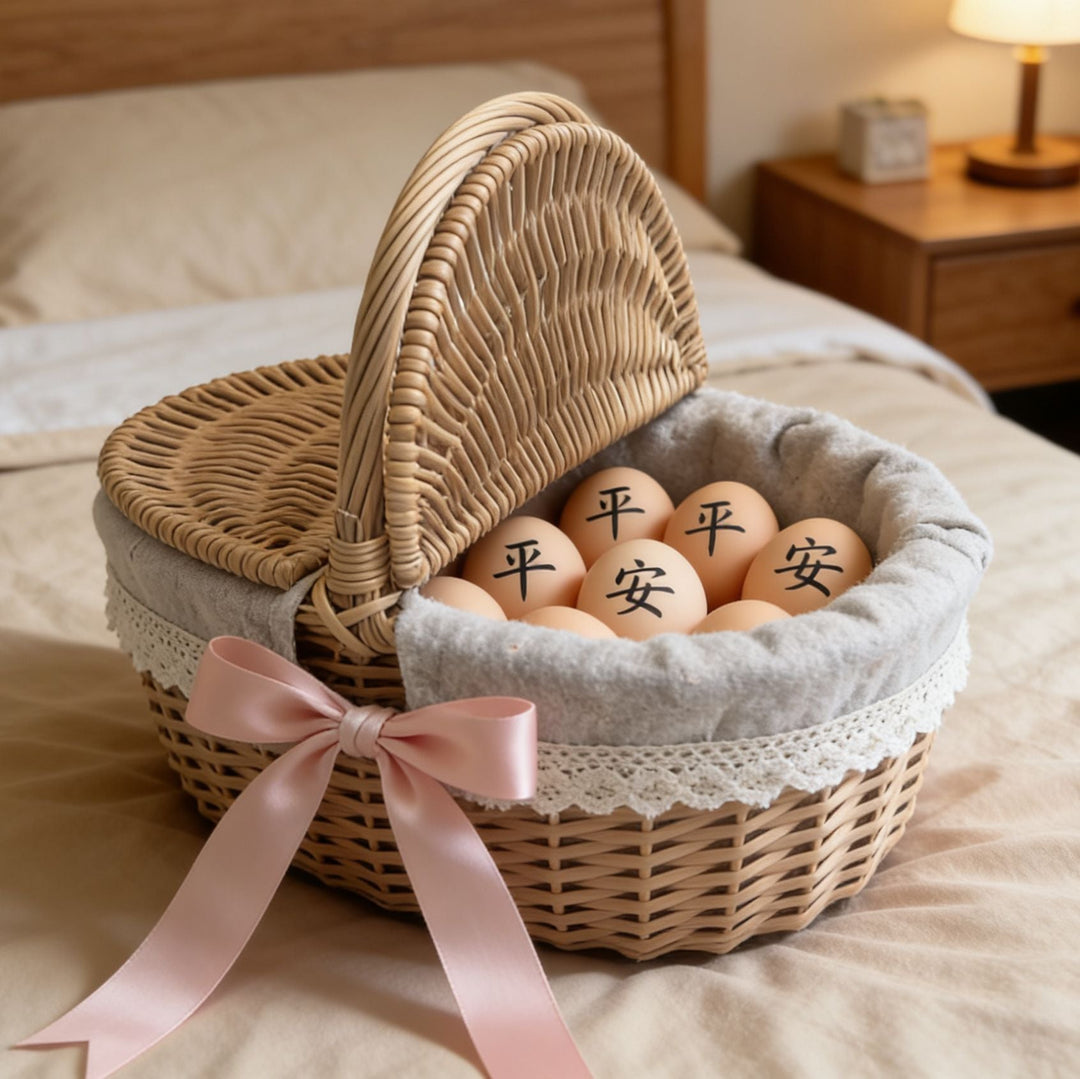 Women's braided basket with decorative fabric cover and practical carrying handles Kalsten