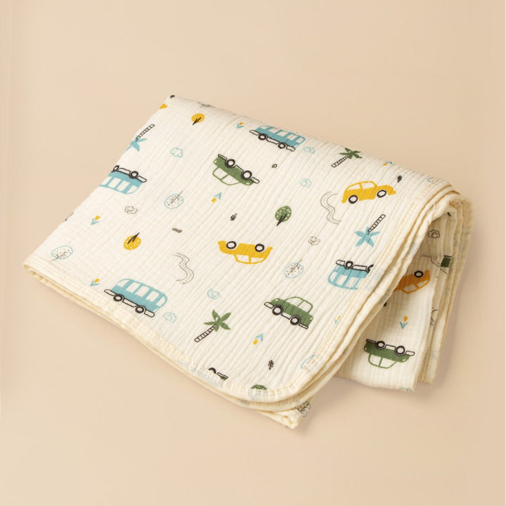 Soft Cotton Vehicle Print Muslin Blanket kalsten