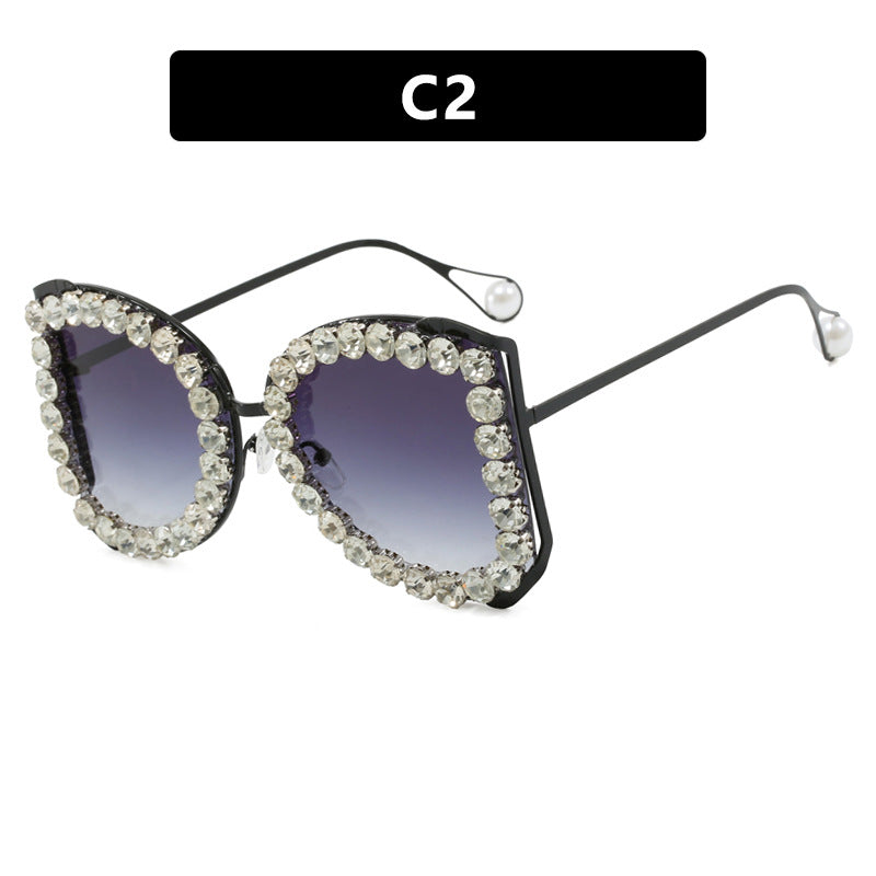 Women's extravagant cat-eye sunglasses with sparkling rhinestone frame Kalsten
