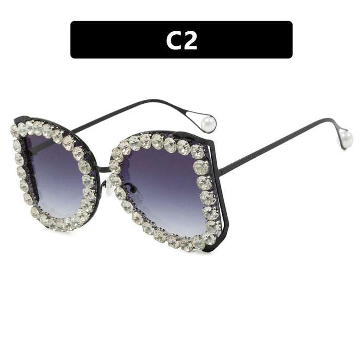 Women's extravagant cat-eye sunglasses with sparkling rhinestone frame Kalsten