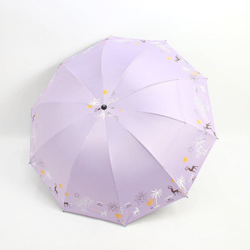 Women's Folding Umbrella with Animal Print Kalsten