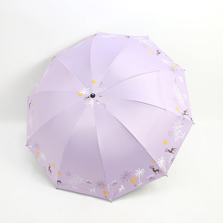 Women's Folding Umbrella with Animal Print Kalsten