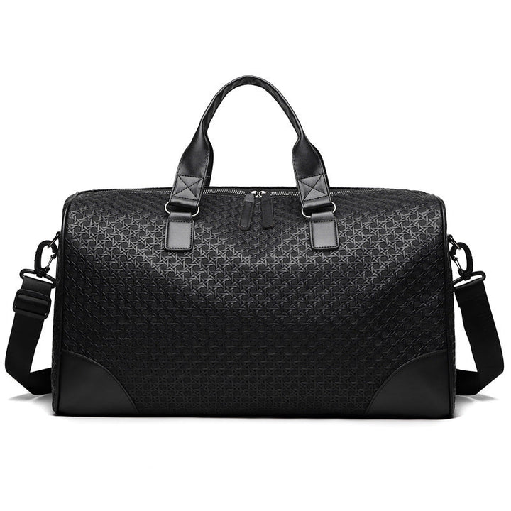 Luxury Woven Leather Weekend Duffle Bag Kalsten