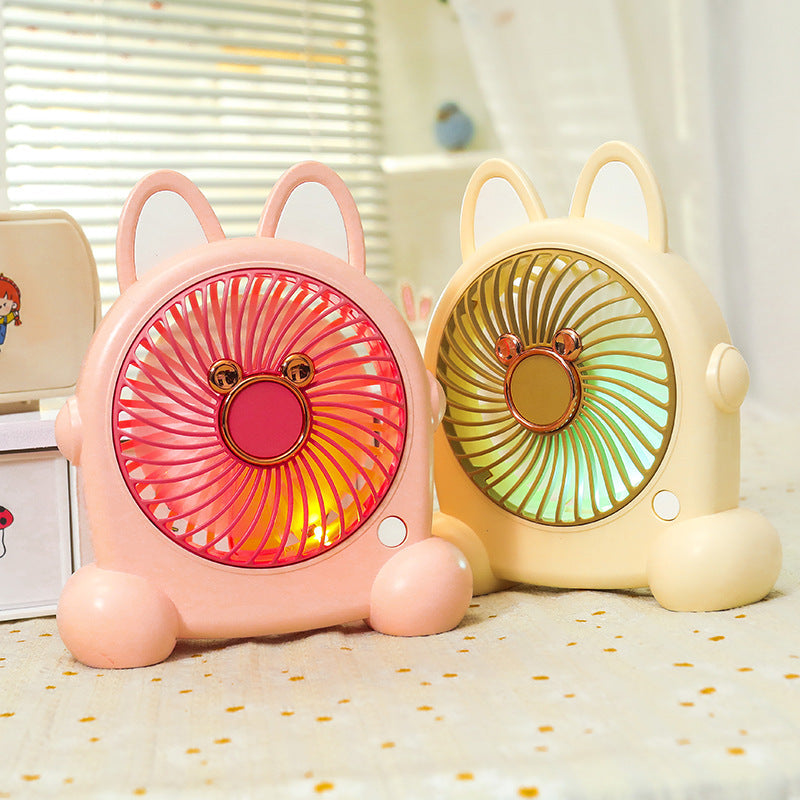 Unisex portable table fan in cute animal design with USB connection and rechargeable battery Kalsten