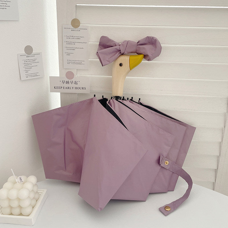 Women's Folding Umbrella with Unique Duck Handle Kalsten