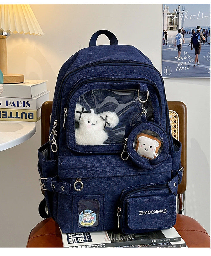 Casual Clear Panel School Backpack