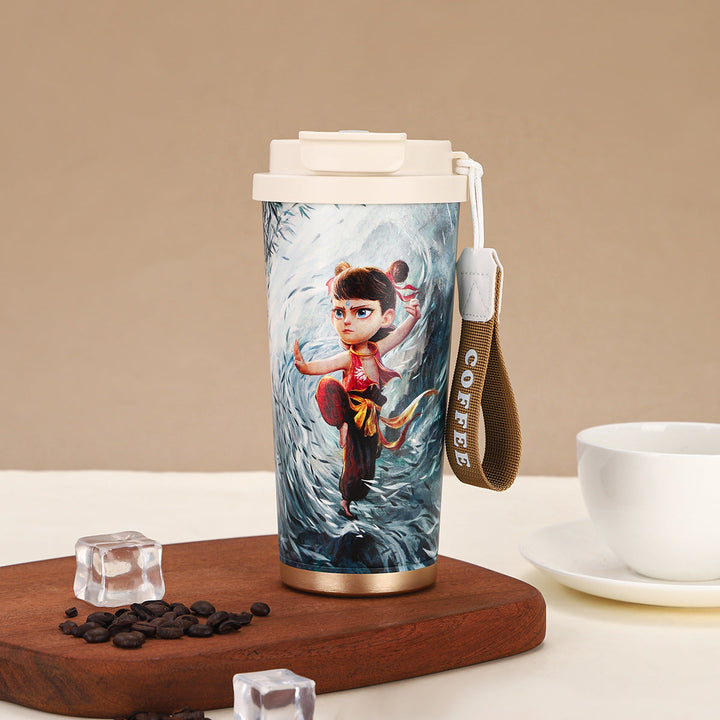 Women's Thermal Mug with Fiery Design Kalsten