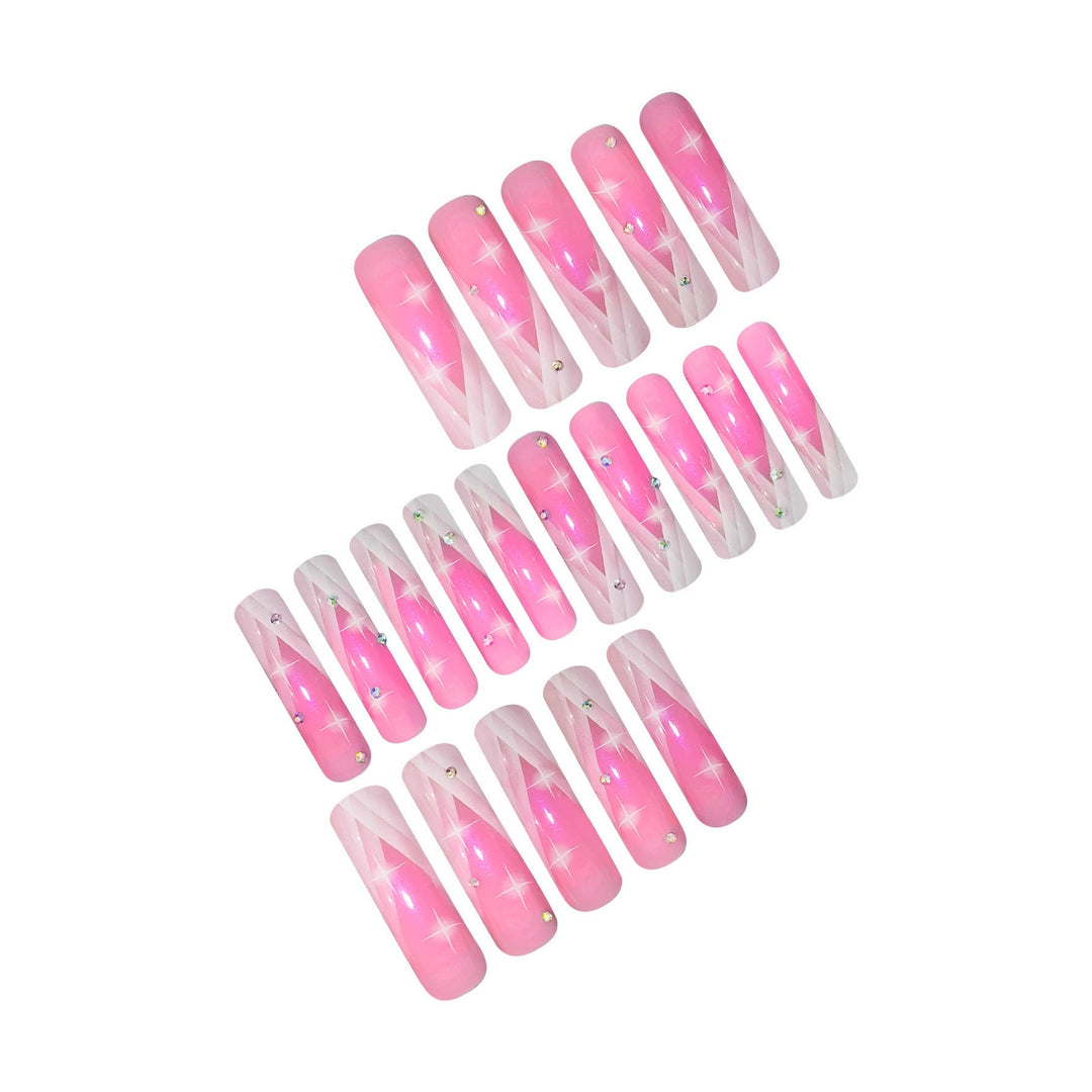 Decorative Stiletto Press-On Nails with Rhinestone Accents Kalsten