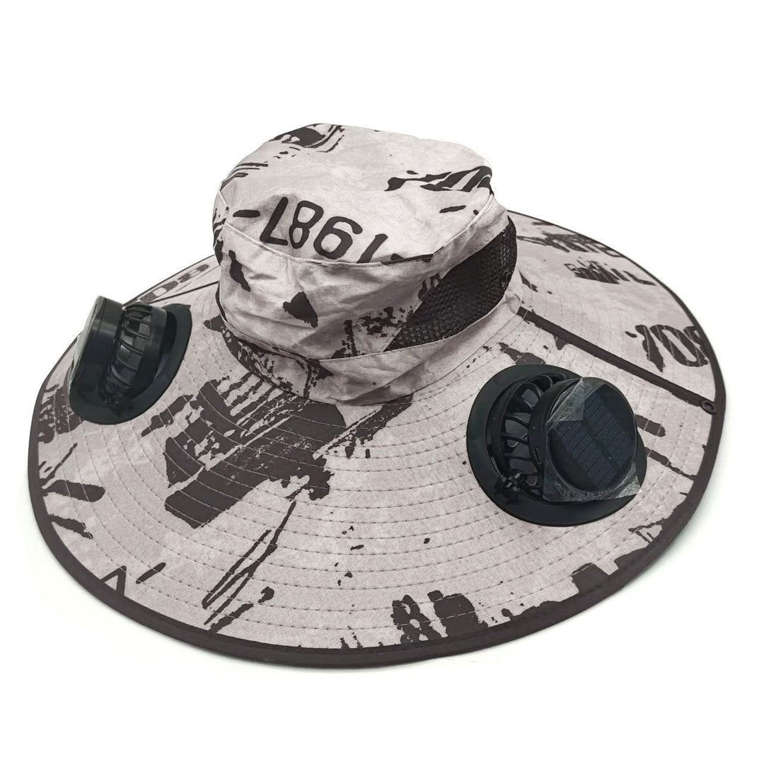Sunscreen hat with dual USB fans, breathable mesh and adjustable chin strap Kalsten