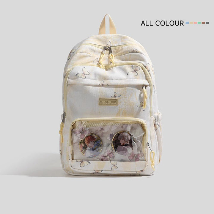 Butterfly-Printed Multi-Compartment Backpack Kalsten