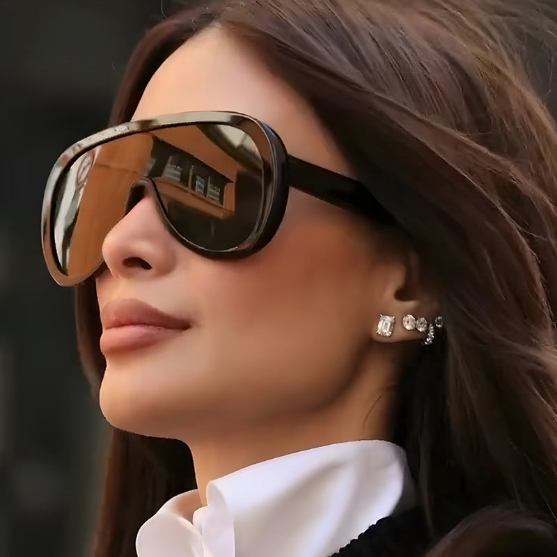 Women’s futuristic sports sunglasses with wide lens and UV protection Kalsten