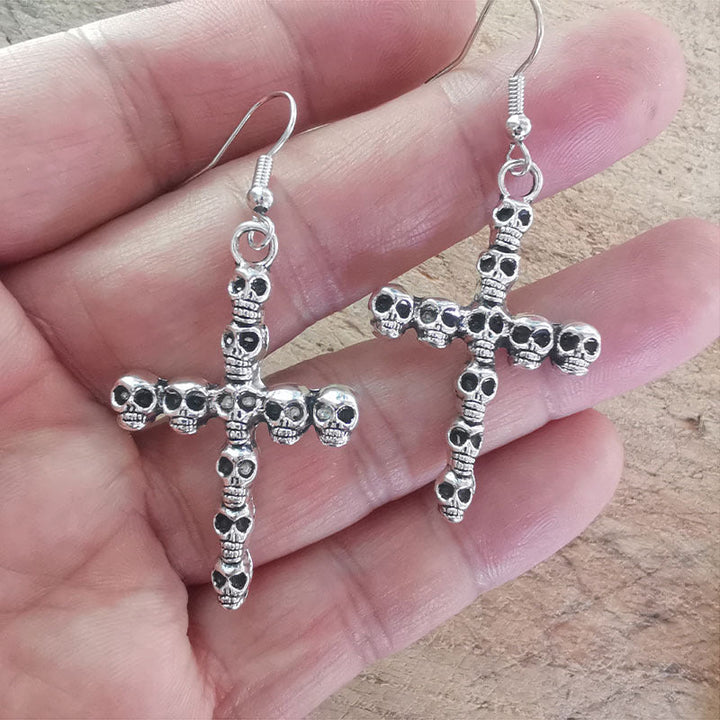 Gothic Skull Cross Earrings Kalsten