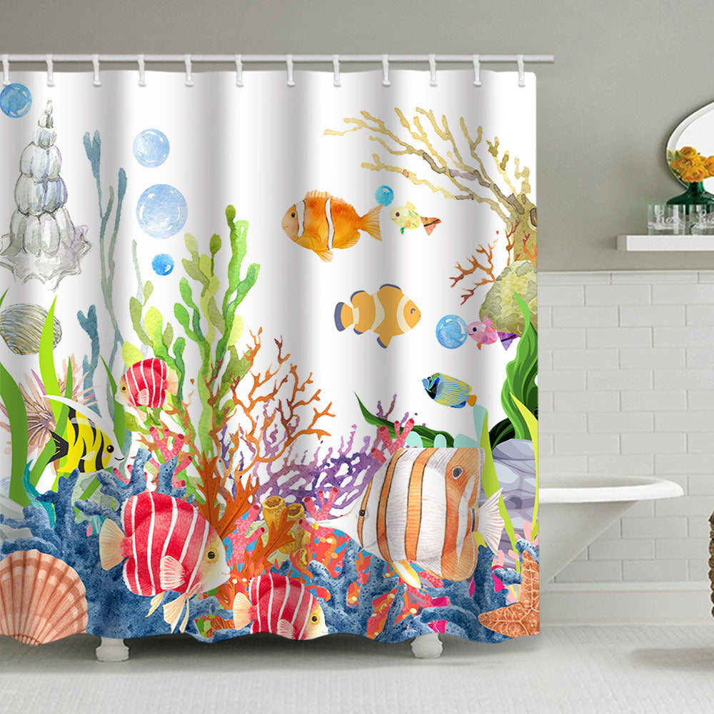 Coastal Pattern Shower Curtain Kalsten