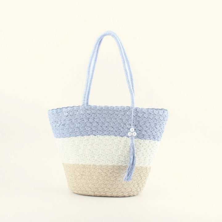Fashionable crochet shoulder bag with tassel Kalsten